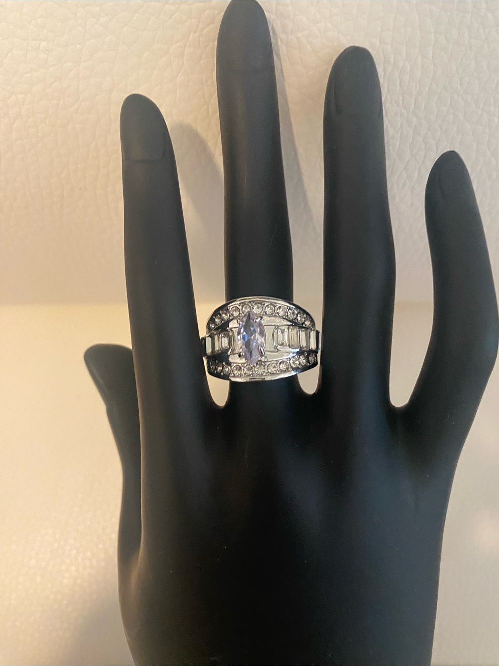 3 -Silver Crystal Cluster Statement Rings - Women Fashion Jewelry - Picture 12 of 14